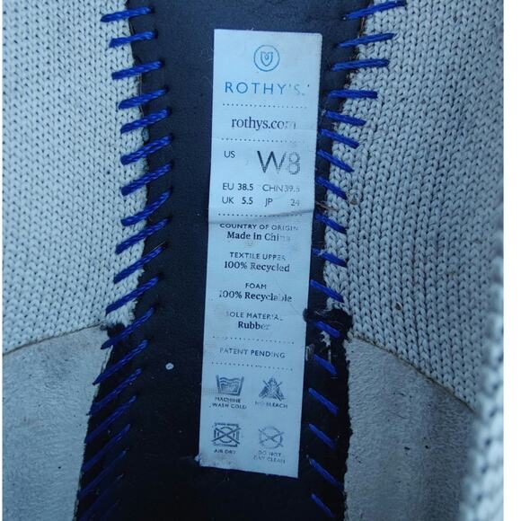 Grey Rothys slip on Flats sz 8 - Picture 7 of 7